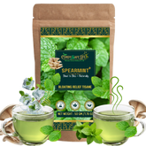 Spearmint+ Herbal Tea | Spearmint Leaves + Oyster Mushrooms | Hormone Balance, PCOS Support, Stress Relief, Digestion & Focus | Caffeine-Free Wellness Tea | VEGAN | 50 GMS | 25 SERVINGS