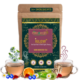 iGlow+ Herbal Tea for Skin Glow, Natural Wellness Blend with Green Tea, Rose Petal, Ashwagandha, 15 Herbs | 50 gms | 25 Servings