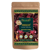 Hibiscus+ Heart Health Herbal Tea | Hibiscus Sabdariffa + Oyster Mushrooms | Supports Healthy Blood Pressure, Cholesterol Balance, Circulation & Antioxidants | Caffeine-Free Wellness Tea |50 gms | 25 Servings - Cordysafelife