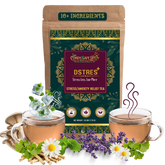 Dstres+ Herbal Tea | Stress & Anxiety Relief| 10+ Herbal Ingredients with Ashwagandha, Chamomile, Lavender, Gingko & Oyster Mushroom | Caffeine-Balanced Loose Leaf Tea | Calm, Focus & Relaxation Support | 50 g | 25 Servings
