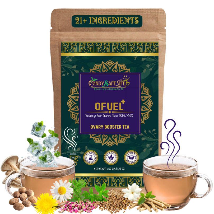 Ofuel+ Herbal Tea for PCOS/PCOD Support, 21 Natural Ingredients, Hormone Balance | 50 gms | Women's Daily