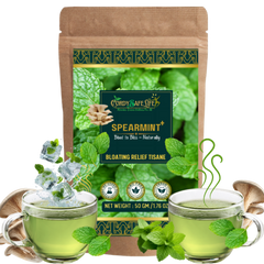 Spearmint+ Herbal Tea | Spearmint Leaves + Oyster Mushrooms | Hormone Balance, PCOS Support, Stress Relief, Digestion & Focus | Caffeine-Free Wellness Tea | VEGAN | 50 GMS | 25 SERVINGS