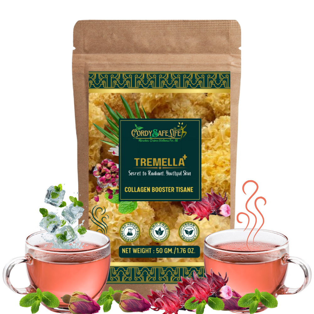 Tremella+ Herbal Blend | Collagen Boosting Blend  | Skin Hydration, Glow & Anti-Aging | Caffeine-Free Beauty Blend | 50 gms
