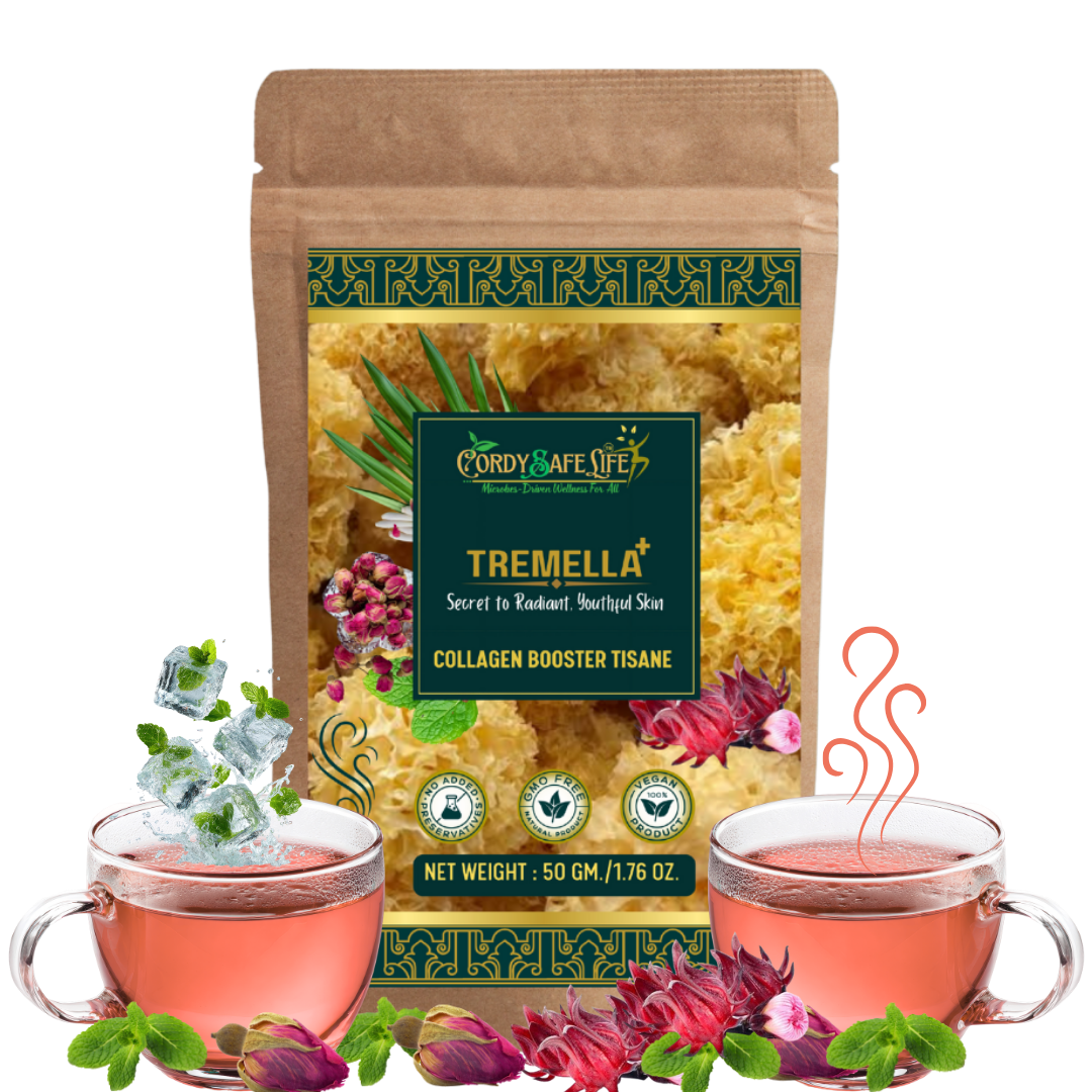 Tremella+ Herbal Blend | Collagen Boosting Blend  | Skin Hydration, Glow & Anti-Aging | Caffeine-Free Beauty Blend | 50 gms