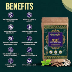 Ofuel+ Herbal Tea for PCOS/PCOD Support, 21 Natural Ingredients, Hormone Balance & Reproductive Health |Mushroom herbal Blend | 50 gms | Loose herbal tea | 25 servings - Cordysafelife