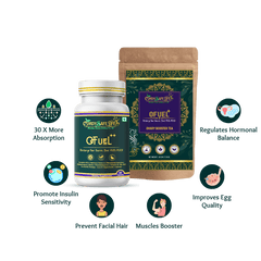 Ofuel PCOD/PCOS Complete Hormone & Wellness Pack — 25-in-1 Support Tablets + 21-Ingredient Herbal Tea for Hormone Balance & Reproductive Health - Cordysafelife