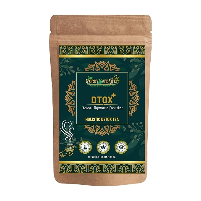 Dtox Holistic combo, Dtox+ Herbal Tea & Dtox++ Holistic Detox Tablets – Complete Daily Detox Support - Cordysafelife