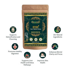 Dtox+ Herbal Tea Blend | Gut Cleanse & Detox | Caffeine-Balanced with 21 Herbs, | 50g Loose Leaf | 25 servings - Cordysafelife