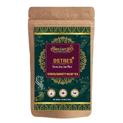 Dstres+ Herbal Tea | Stress & Anxiety Relief| 10+ Herbal Ingredients with Ashwagandha, Chamomile, Lavender, Gingko & Oyster Mushroom | Caffeine-Balanced Loose Leaf Tea | Calm, Focus & Relaxation Support | 50 g | 25 Servings - Cordysafelife
