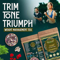 FaTrim+ Herbal Tea | 20+ Herbs for Metabolism, Detox, Digestion & Slimming Support | Green Tea, Garcinia, Moringa, Hibiscus, Senna | Caffeine-Balanced | Natural Wellness tea | 50 gms | 25 servings - Cordysafelife