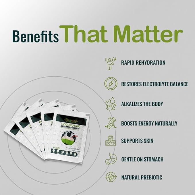 Coconutrix DehydratedTender Coconut Water Powder | Natural Electrolytes | Instant Hydration | No Added Sugar | Post-Workout Rehydration | Immunity & Energy Support | 200 gms | 20 Servings - Cordysafelife